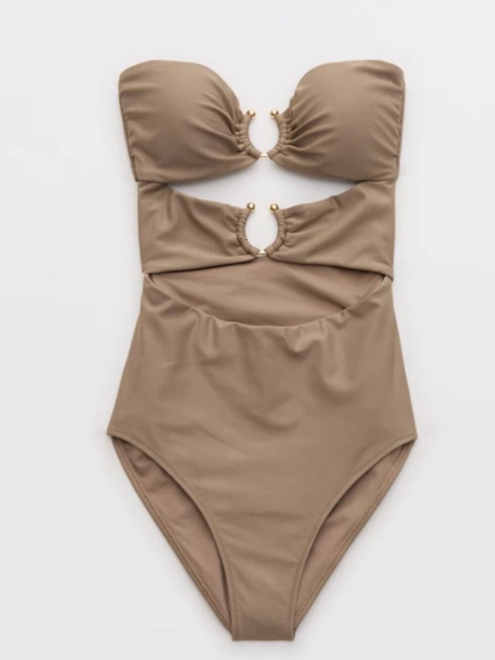 Aerie Bandeau One Shoulder One Piece Swimsuit NWT Sz L